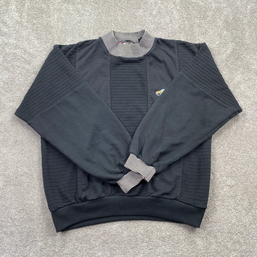 Imprints Universal Pictures Sweatshirt Unisex L Black Vintage 90s Mock Neck Rib